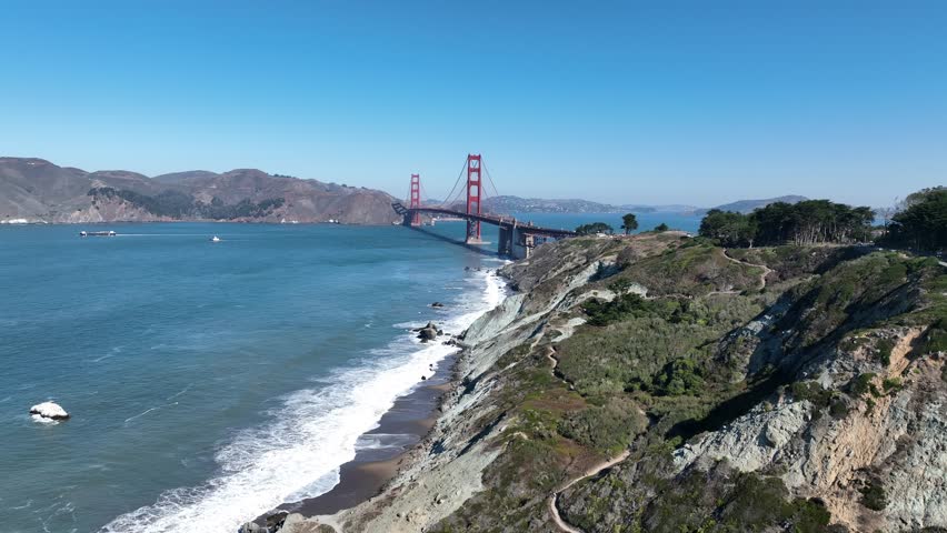 Golden Gate Park At San Francisco California United States. Aerial View Of Landmark Bridge Showcasing Its Intricate Design . Rural Road Outdoor Mound Amazing. Rural Road Summer Nature.