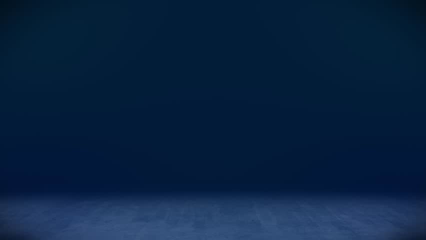 Video animation of glowing neon Christmas tree in blue on reflective floor - Abstract background - vacation concept - seamless loop.