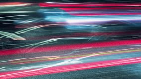 Long exposure time-lapse rush hour drive in big city at night, bright colorful light trails from vehicles, lot of driving cars speedy traffic lights blurred fast motion, abstract timelapse city life - Powered by Shutterstock - Get 15% off with code: PIKWIZARD15