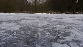 Ice skating over the camera