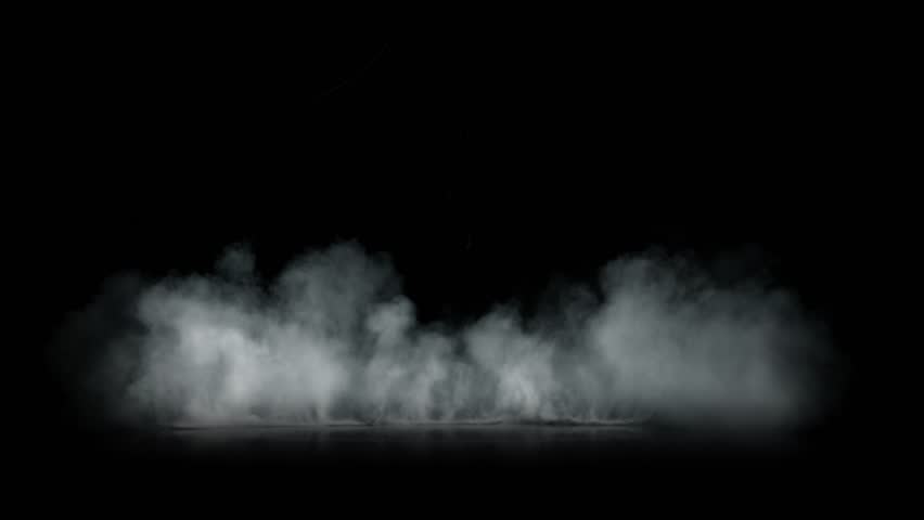 Super Slow Motion Shot of Atmospheric Smoke Slowly Floating on Black Background at 1000fps.