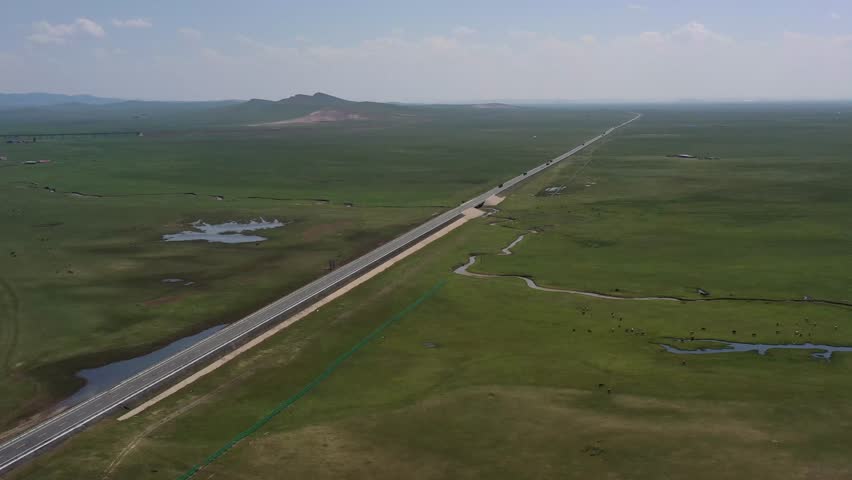 Aerial photography of the steppes of Inner Mongolia, China