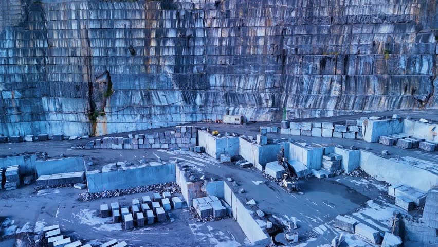 Quarry in Aulestia near Monte Urregarai. Aerial view from a drone. Province of Bizkaia. Basque Country. Spain. Europe