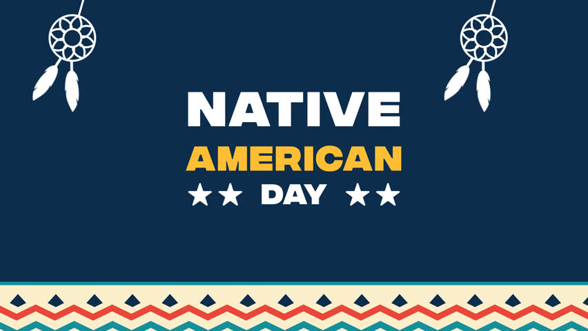 4K Animation Native American Day Background.Native American Day Event on United States of America HD Footage