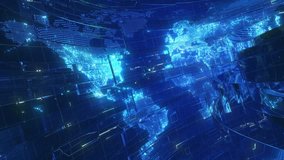 Global earth map rotating digital world breaking news Studio Background. High quality 4k footage - Powered by Shutterstock - Get 15% off with code: PIKWIZARD15
