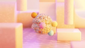 3D rendering of small colorful balls rotating on mosaic sphere in loop - Powered by Shutterstock - Get 15% off with code: PIKWIZARD15