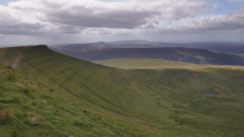 View of Corn Du and Cwm Llwch from Pen-y-Fan in the Brecon Beacons, Wales
