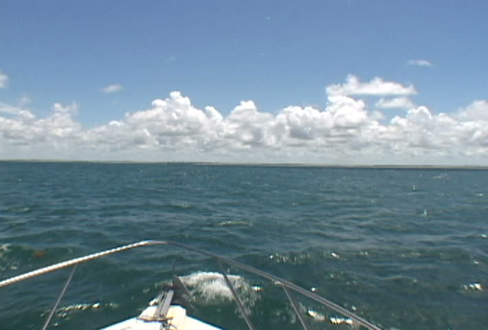 Florida yacht in Atlantic Ocean.