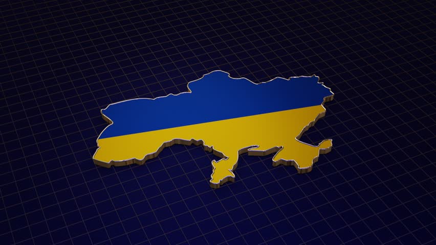 Map of Ukraine with flag, HD 1920x1080px
