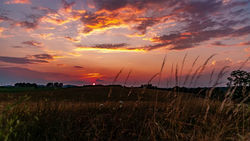 Fancy Gap, VA Amazing sunset over a mountain meadow