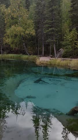 Geyser Lake in the Ulagan district of the Altai Republic, located 6 kilometers from the village of Aktash