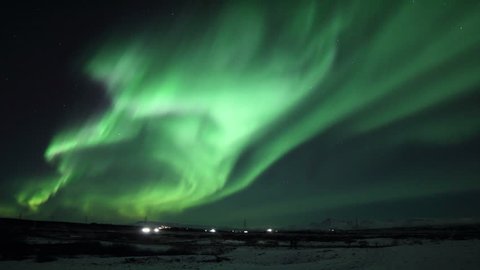 Massive Northern Lights Display, Reykjavik Iceland