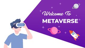 Animation 4K People Use Virtual Realty Seeing Space Adventure With Metaverse Text Hd Footage - Powered by Shutterstock - Get 15% off with code: PIKWIZARD15