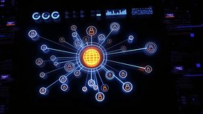 Outsource and human, resource concept. Abstract technology background in blue color. - Powered by Shutterstock - Get 15% off with code: PIKWIZARD15