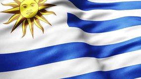 Flag of Uruguay Animation Stock Video - Uruguayan Flag Waving in Loop and Fabric Textured - 4K - Powered by Shutterstock - Get 15% off with code: PIKWIZARD15