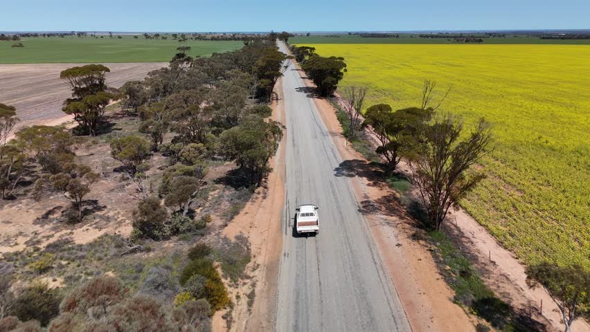 car tracking with drone shot 