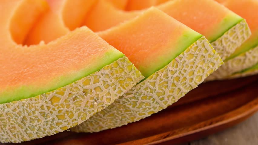pieces of  sweet  and fresh  melon 
