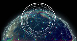 Animation of digital data processing over network of connections and globe. Global connections, computing and data processing concept digitally generated video. - Powered by Shutterstock - Get 15% off with code: PIKWIZARD15