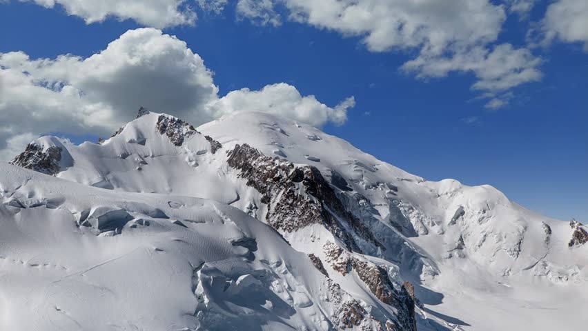 Snow-Covered Mont Blanc: Majestic Peaks of France's Highest Mountain in a Pristine Winter Wonderland