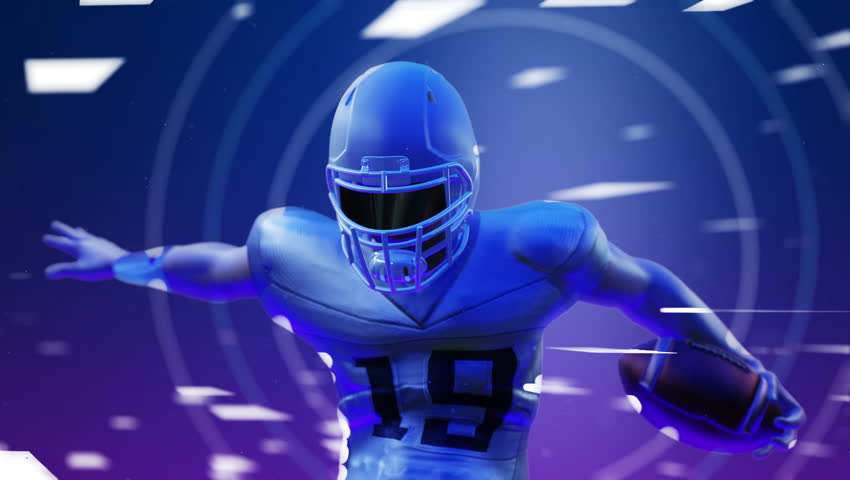 3d render american football player intro title