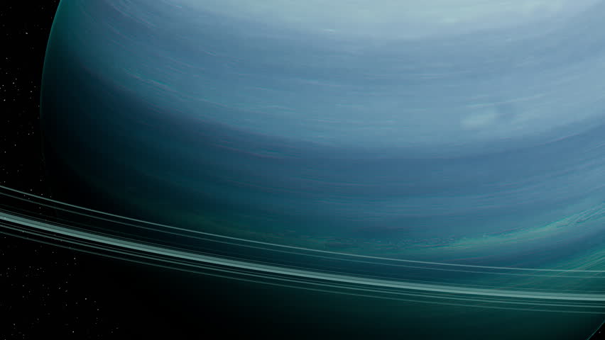 Close up of Planet Uranus the Ice giant 3D Animated Visualization with Rings UHD 4K 01 CGI Space Footage - Powered by Shutterstock - Get 15% off with code: PIKWIZARD15
