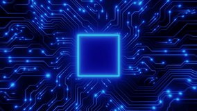 Circuit board abstract background. Animation seamless looping. Can be used in background elements related to technology or energy. 3D Render. - Powered by Shutterstock - Get 15% off with code: PIKWIZARD15