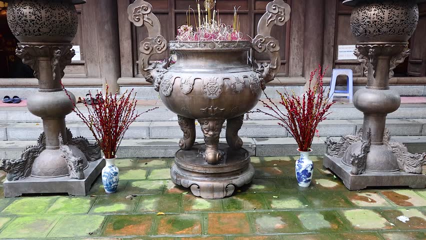 Incense burning at a temple in Hanoi