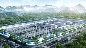 Backbone Power Grids Smart Power Energy High-voltage line Engineering 3D animation - Powered by Shutterstock - Get 15% off with code: PIKWIZARD15