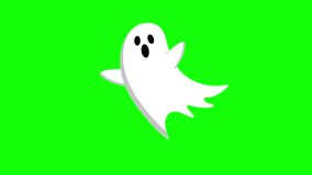 cartoon ghost icon animated cartoon flying ghost icon flying ghost cute spooky spooky cute halloween croma green screen 4k looping 60 fps - Powered by Shutterstock - Get 15% off with code: PIKWIZARD15
