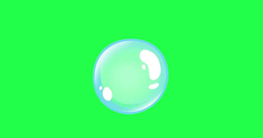 Cartoon Soap Bubble Pop Burst Seamless Loop Animation Green Screen Background