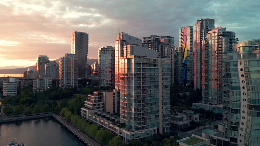 Sunsetting over the residential areas in Vancouver.