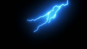 Blue Lightning Thunderstorm Effect Over Black Background, Realistic Lightning Strike On Black Background, Loop Animation Of Electric Thunderstorm Lightning - Powered by Shutterstock - Get 15% off with code: PIKWIZARD15