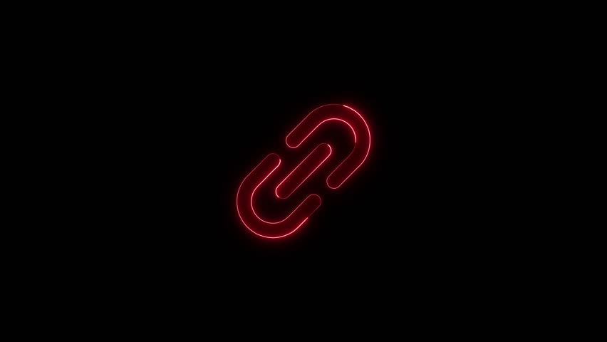Link simple icon. Flat desing. navy blue neon on black background.