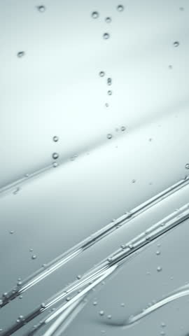 Glycerin gel flow texture. Blue serum toner. Liquid gel moisturizer with bubbles macro. Clear cosmetic cream or face serum. Abstract background for cosmetics commercial product