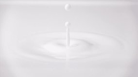 Fresh milk drop falling and splashing in a milky pool from above. Slow motion rings and ripple top view - Powered by Shutterstock - Get 15% off with code: PIKWIZARD15