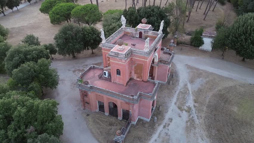 Air shot of arco dei quattro venti at villa pamphili, Rome