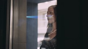 Smart Door Security System Scanning Woman's Face For Biometric Authentication Facial Recognition Technology Access Control - Powered by Shutterstock - Get 15% off with code: PIKWIZARD15