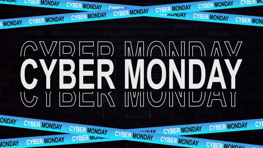 Cyber Monday text animation over neon cityscape with grid lines and geometric shapes. Sale, discount, promotion, digital, futuristic, technology in 4K. - Powered by Shutterstock - Get 15% off with code: PIKWIZARD15