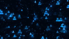 Space with abstract people icons. Virtual contacts in modern life concept background - Powered by Shutterstock - Get 15% off with code: PIKWIZARD15