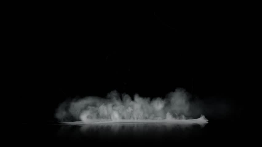 Super Slow Motion Shot of Atmospheric Smoke Slowly Floating on Black Background at 1000fps.