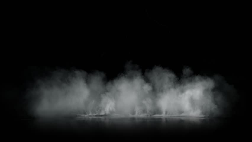 Super Slow Motion Shot of Atmospheric Smoke Slowly Floating on Black Background at 1000fps.