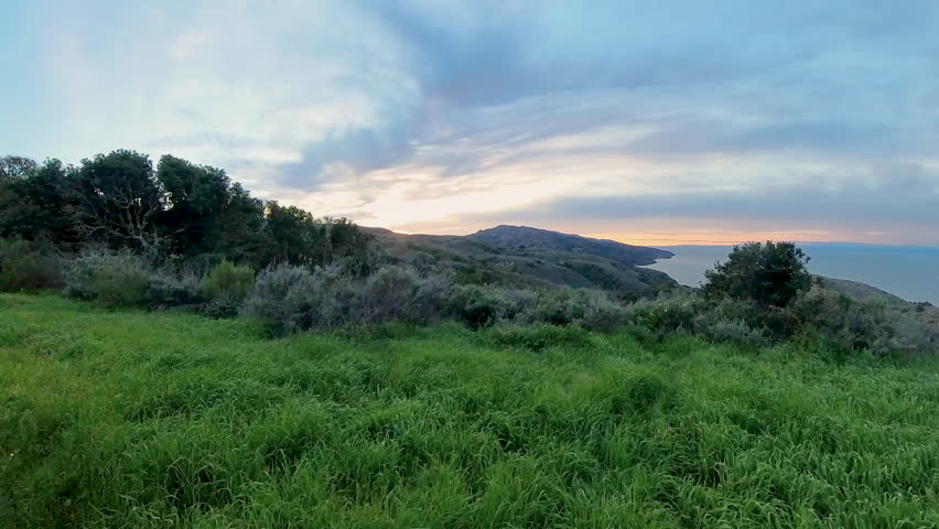 Vibrant Sunset Expodes over Santa Cruz Island in Channel Islands National Park