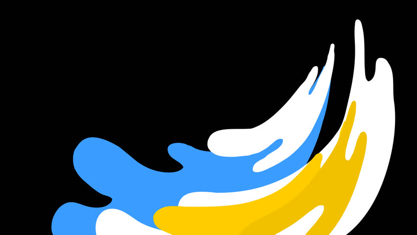 Freaking Awesome Transition animation featuring blue white yellow liquid falling and swirling.mov