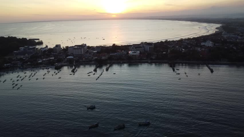 Beautiful sunset view taken from drone