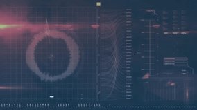 Clock and data visualization animating over technical grid background. Technology, analytics, time, futuristic, digital, interface - Powered by Shutterstock - Get 15% off with code: PIKWIZARD15