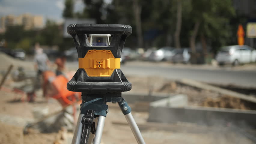 Laser level on the construction site