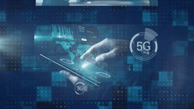 Digital security camera footage processing data animation on blue grid background. Surveillance, cybersecurity, technology, data analysis, monitoring, network - Powered by Shutterstock - Get 15% off with code: PIKWIZARD15