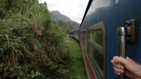Travelling by Train in Sri Lanka's Mountains and Jungle Outside View POV - Powered by Shutterstock - Get 15% off with code: PIKWIZARD15