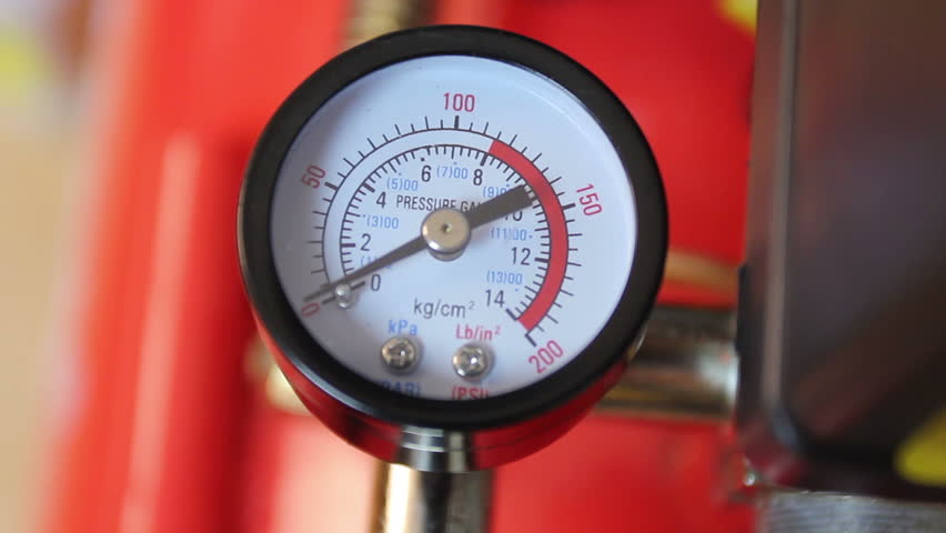 Industrial pressure gauge rack focus