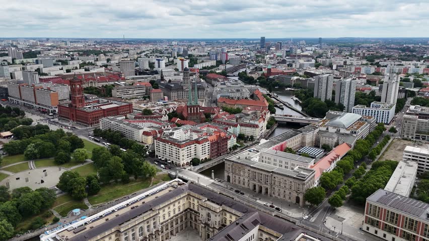 Aerial view of Berlin city center, Germany